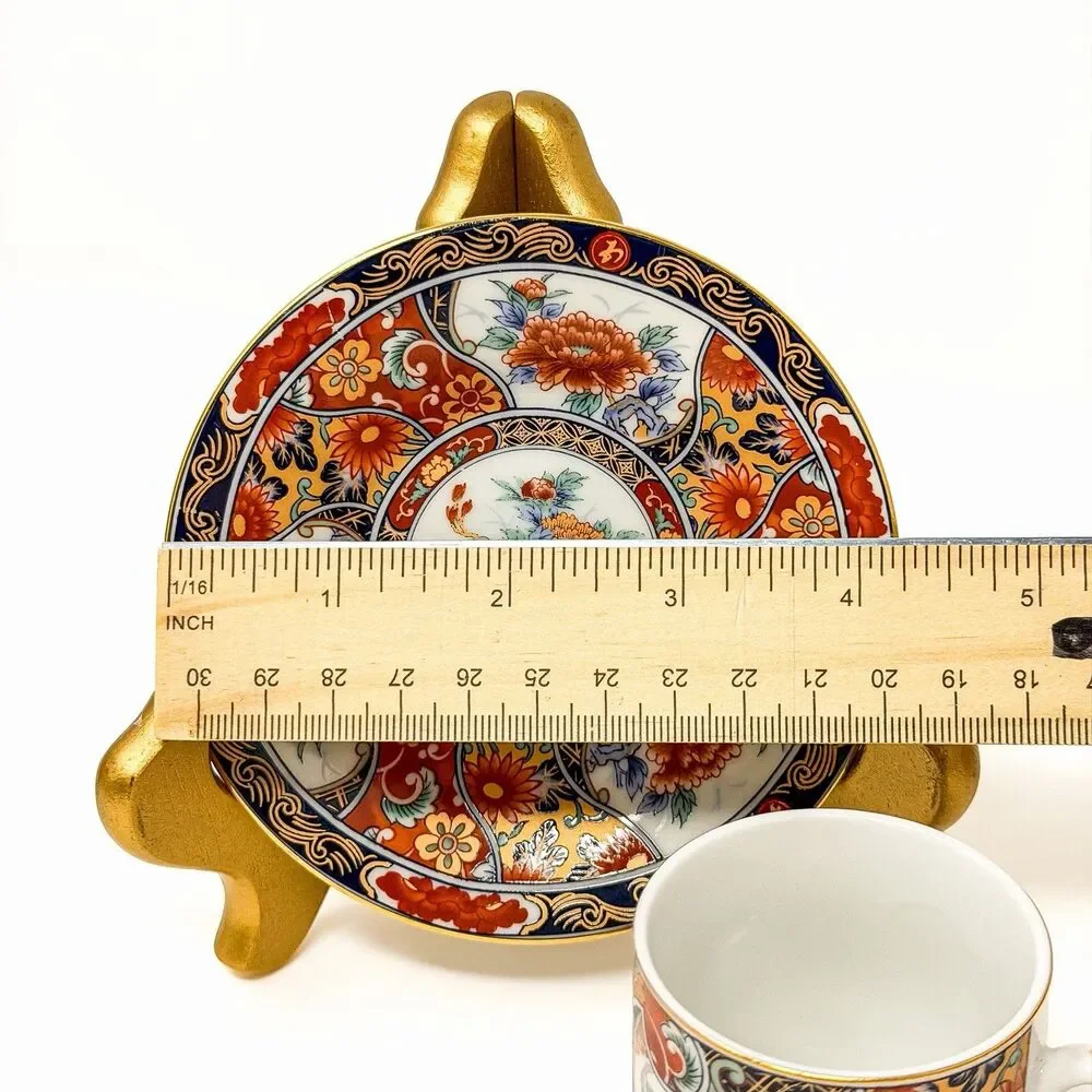 Vintage Yamasen Japan Peacock Demitasse Coffee Set 15 Pc Porcelain NEW